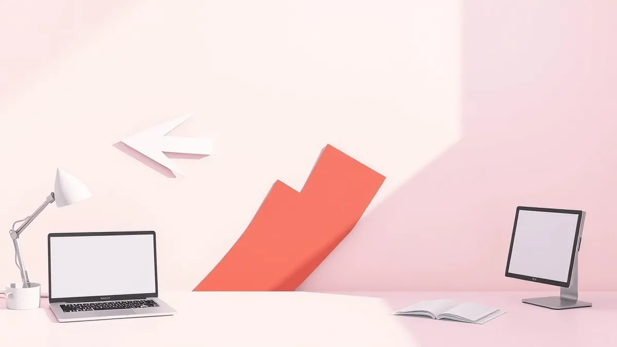 Illustration: A blank white arrow pierces a thin paper wall, expanding into a large, jagged red shape that fills the room.