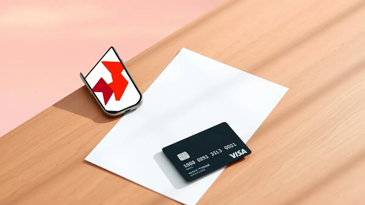 Illustration: A blank white paper sheet sits on a wooden desk beside a modern smartphone displaying abstract red warning shapes.